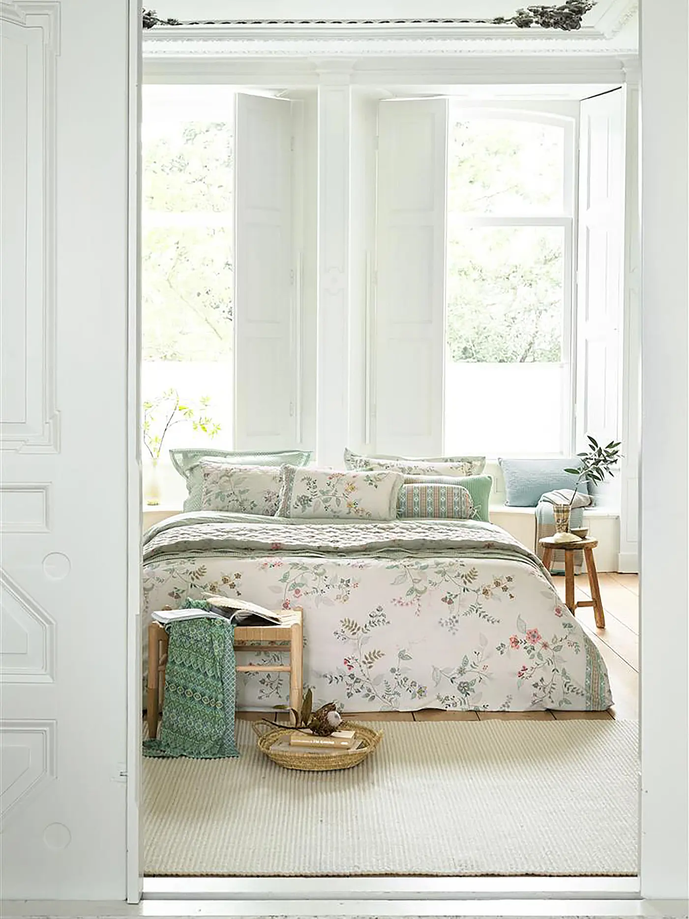PIP STUDIO | Perkal Bettwäsche KILI FLOWER 70x90cm / 140x200cm Weiss | 